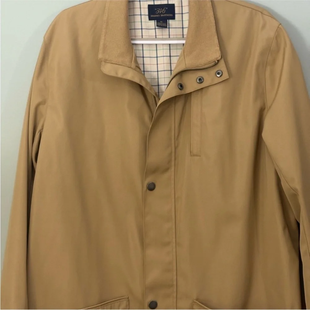 Brooks Brothers 346 Tan Field Jacket Water Repellent Barn Coat XL